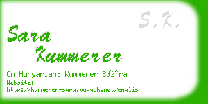 sara kummerer business card